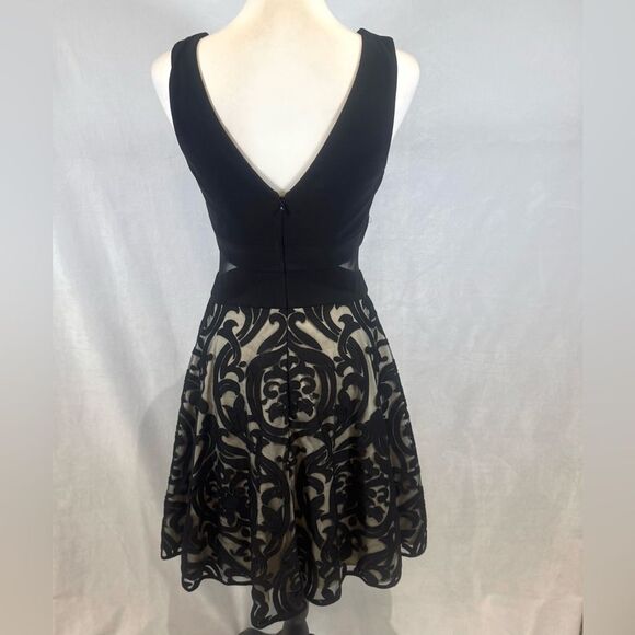 X by Xscape black and nude illusion cocktail dress size 6 - Picture 6 of 10